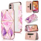 Bronzing Plating PU + TPU Horizontal Flip Leather Case with Holder & Card Slot For iPhone 11(Pink Purple) - 1
