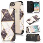 For iPhone SE 2022 / SE 2020 / 8 / 7 Bronzing Plating PU + TPU Horizontal Flip Leather Case with Holder & Card Slot(Black) - 1