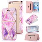 Bronzing Plating PU + TPU Horizontal Flip Leather Case with Holder & Card Slot For iPhone 6 Plus & 6s Plus(Pink Purple) - 1
