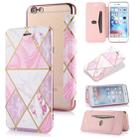 Bronzing Plating PU + TPU Horizontal Flip Leather Case with Holder & Card Slot For iPhone 6 Plus & 6s Plus(Pink White) - 1