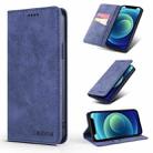 For iPhone 12 mini TAOKKIM Retro Matte PU Horizontal Flip Leather Case with Holder & Card Slots (Blue) - 1