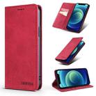 For iPhone 12 mini TAOKKIM Retro Matte PU Horizontal Flip Leather Case with Holder & Card Slots (Red) - 1