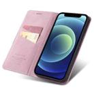 For iPhone 12 Pro Max TAOKKIM Retro Matte PU Horizontal Flip Leather Case with Holder & Card Slots(Pink) - 4