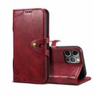 For iPhone 12 mini Calf Texture Buckle Horizontal Flip Leather Case with Holder & Card Slots & Wallet (Red) - 1