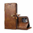 For iPhone 12 Pro Max Calf Texture Buckle Horizontal Flip Leather Case with Holder & Card Slots & Wallet(Brown) - 1