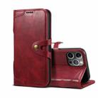 For iPhone 12 Pro Max Calf Texture Buckle Horizontal Flip Leather Case with Holder & Card Slots & Wallet(Red) - 1