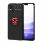 For vivo S10 Metal Ring Holder 360 Degree Rotating TPU Case(Black Red) - 1