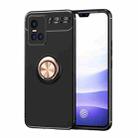 For vivo S10 Metal Ring Holder 360 Degree Rotating TPU Case(Black Gold) - 1