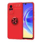 For vivo V21e Metal Ring Holder 360 Degree Rotating TPU Case(Red) - 1