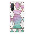 For OnePlus Nord CE 5G Abstract Marble Pattern TPU Protective Case(Green Purple) - 1