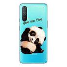 For OnePlus Nord CE 5G Colored Drawing Pattern High Transparent TPU Protective Case(Tilted Head Panda) - 1