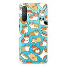 For OnePlus Nord CE 5G Colored Drawing Pattern High Transparent TPU Protective Case(Multiple Corgis) - 1