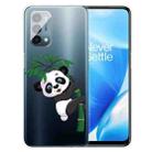 For OnePlus Nord N200 5G Colored Drawing Pattern High Transparent TPU Protective Case(Panda Climbing Bamboo) - 1