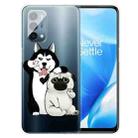 For OnePlus Nord N200 5G Painted Pattern High Transparent TPU Protective Case(Selfie Dog) - 1