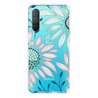 For OnePlus Nord CE 5G Colored Drawing Clear TPU Protective Case(Pink Green Flower) - 1