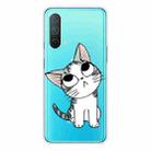 For OnePlus Nord CE 5G Colored Drawing Clear TPU Protective Case(Tilted Head Cat) - 1