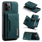 For iPhone 12 / 12 Pro DG.MING M2 Series 3-Fold Multi Card Bag + Magnetic Back Cover Shockproof Case with Wallet & Holder Function(Green) - 1