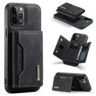 For iPhone 12 Pro Max DG.MING M2 Series 3-Fold Multi Card Bag + Magnetic Back Cover Shockproof Case with Wallet & Holder Function(Black) - 1