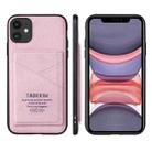 For iPhone 11 Pro TAOKKIM Retro Matte PU Leather + PC + TPU Shockproof Back Cover Case with Holder & Card Slot (Pink) - 1