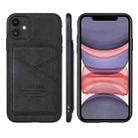 For iPhone 11 Pro Max TAOKKIM Retro Matte PU Leather + PC + TPU Shockproof Back Cover Case with Holder & Card Slot (Black) - 1
