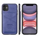 For iPhone 11 Pro Max TAOKKIM Retro Matte PU Leather + PC + TPU Shockproof Back Cover Case with Holder & Card Slot (Blue) - 1