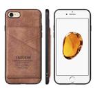 TAOKKIM Retro Matte PU Leather + PC + TPU Shockproof Back Cover Case with Holder & Card Slot For iPhone 7 Plus / 8 Plus(Brown) - 1