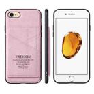 TAOKKIM Retro Matte PU Leather + PC + TPU Shockproof Back Cover Case with Holder & Card Slot For iPhone 6 & 6s(Pink) - 1