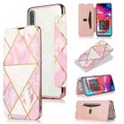For Samsung Galaxy A70 Bronzing Plating PU + TPU Horizontal Flip Leather Case with Holder & Card Slot(Pink White) - 1