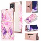 For Samsung Galaxy Note20 Ultra Bronzing Plating PU + TPU Horizontal Flip Leather Case with Holder & Card Slot(Pink Purple) - 1