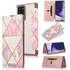 For Samsung Galaxy Note20 Ultra Bronzing Plating PU + TPU Horizontal Flip Leather Case with Holder & Card Slot(Pink White) - 1