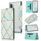 For Samsung Galaxy Note10+ Bronzing Plating PU + TPU Horizontal Flip Leather Case with Holder & Card Slot(Green) - 1
