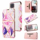 For Samsung Galaxy A12 / A42 5G Bronzing Plating PU + TPU Horizontal Flip Leather Case with Holder & Card Slot(Pink Purple) - 1
