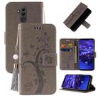 For Huawei Mate 20 lite Embossed Lucky Tree Horizontal Flip Leather Case with Holder & Card Slot & Wallet & Lanyard(Grey) - 1