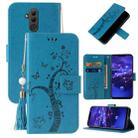 For Huawei Mate 20 lite Embossed Lucky Tree Horizontal Flip Leather Case with Holder & Card Slot & Wallet & Lanyard(Blue) - 1
