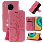 For Huawei Mate 30 Embossed Lucky Tree Horizontal Flip Leather Case with Holder & Card Slot & Wallet & Lanyard(Pink) - 1