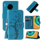 For Huawei Mate 30 Embossed Lucky Tree Horizontal Flip Leather Case with Holder & Card Slot & Wallet & Lanyard(Blue) - 1