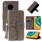 For Huawei Mate 30 Pro Embossed Lucky Tree Horizontal Flip Leather Case with Holder & Card Slot & Wallet & Lanyard(Grey) - 1