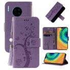For Huawei Mate 30 Pro Embossed Lucky Tree Horizontal Flip Leather Case with Holder & Card Slot & Wallet & Lanyard(Purple) - 1