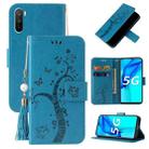 For Huawei Mate 40 Lite / Maimang 9 Embossed Lucky Tree Horizontal Flip Leather Case with Holder & Card Slot & Wallet & Lanyard(Blue) - 1