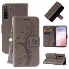 For Huawei nova 7 SE Embossed Lucky Tree Horizontal Flip Leather Case with Holder & Card Slot & Wallet & Lanyard(Grey) - 1