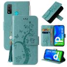 For Huawei P smart 2020 Embossed Lucky Tree Horizontal Flip Leather Case with Holder & Card Slot & Wallet & Lanyard(Green) - 1