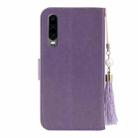 For Huawei P30 Embossed Lucky Tree Horizontal Flip Leather Case with Holder & Card Slot & Wallet & Lanyard(Purple) - 3