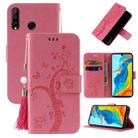 For Huawei P30 lite Embossed Lucky Tree Horizontal Flip Leather Case with Holder & Card Slot & Wallet & Lanyard(Pink) - 1