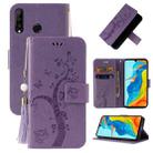 For Huawei P30 lite Embossed Lucky Tree Horizontal Flip Leather Case with Holder & Card Slot & Wallet & Lanyard(Purple) - 1