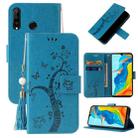 For Huawei P30 lite Embossed Lucky Tree Horizontal Flip Leather Case with Holder & Card Slot & Wallet & Lanyard(Blue) - 1