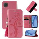 For Huawei P40 lite Embossed Lucky Tree Horizontal Flip Leather Case with Holder & Card Slot & Wallet & Lanyard(Pink) - 1
