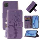 For Huawei P40 lite Embossed Lucky Tree Horizontal Flip Leather Case with Holder & Card Slot & Wallet & Lanyard(Purple) - 1