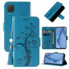 For Huawei P40 lite Embossed Lucky Tree Horizontal Flip Leather Case with Holder & Card Slot & Wallet & Lanyard(Blue) - 1