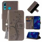 For Honor 10 Lite Embossed Lucky Tree Horizontal Flip Leather Case with Holder & Card Slot & Wallet & Lanyard(Grey) - 1