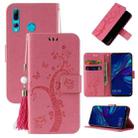 For Honor 10 Lite Embossed Lucky Tree Horizontal Flip Leather Case with Holder & Card Slot & Wallet & Lanyard(Pink) - 1